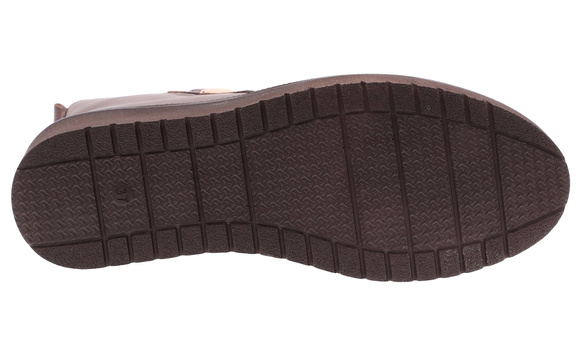 Botki skórzane zimowe niskie damskie na suwak