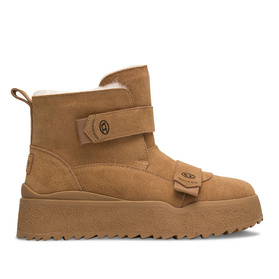 Botki zimowe damskie śniegowce na rzepy