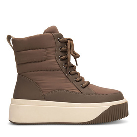 Botki zimowe damskie śniegowce sznurowane z zamkiem