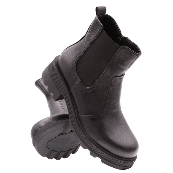 Sztyblety skórzane damskie zimowe botki