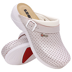 Klapki medyczne damskie wysokie profilaktyczne z paskiem